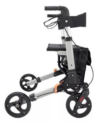 Imagem de Andador Adulto Idoso 4 Rodas Dobrável Com Freio Cesta Banco