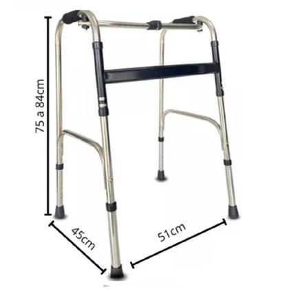 Imagem de Andador Adulto Idoso Dobrável Com Regulagem de Altura Até 120kg Supermedy