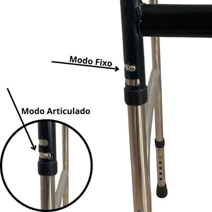 Imagem de Andador Adulto Idoso Dobrável Com Regulagem de Altura Até 120kg Supermedy
