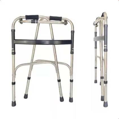 Imagem de Andador Adulto Idoso Dobrável Regulável Alumínio Supermedy