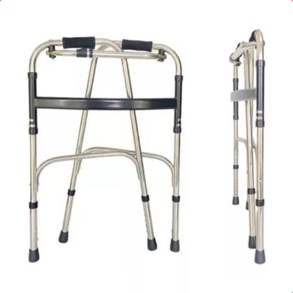 Imagem de Andador Adulto Idoso Dobrável Regulável Alumínio Supermedy