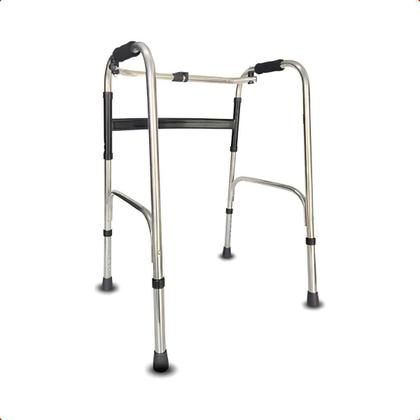 Imagem de Andador Adulto Idoso Dobrável Regulável Alumínio Supermedy