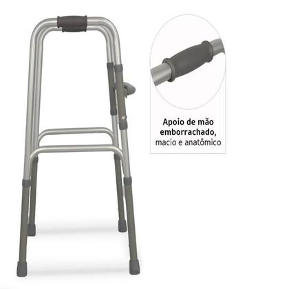 Imagem de Andador Alumínio com Barra Fixo Móvel e Dobrável D10 Pop Dellamed Andador Para idoso