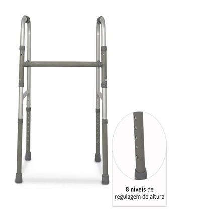 Imagem de Andador Alumínio com Barra Fixo Móvel e Dobrável D10 Pop Dellamed Andador Para idoso