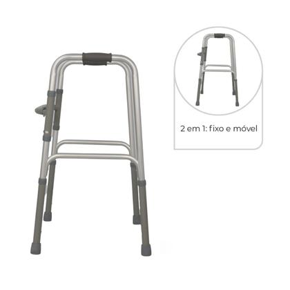 Imagem de Andador Alumínio Fixo Móvel Dobrável D10 Pop 100 Kg Dellamed