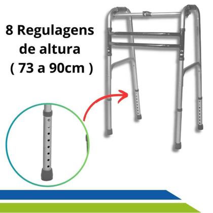 Imagem de Andador Articulado Dobrável em Alumínio 3 Barras Hidrolight