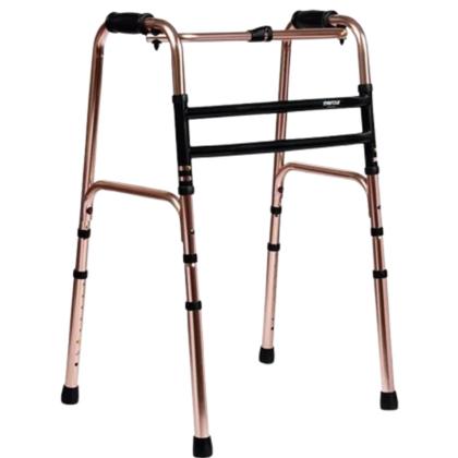 Imagem de Andador Articulado Fixo Dobrável Desmontável 130kg Alumínio Adulto Idoso Bronze