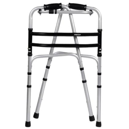 Imagem de Andador Articulado Fixo Dobrável Desmontável 130kg Alumínio Adulto Idoso Prata