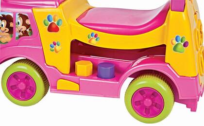 Imagem de Andador Bichos Rosa Menina Com Capacete Luz e Som Magic Toys