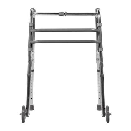 Imagem de Andador De Alumínio Fixo Dobrável Com Rodas Prata Bc1520- Mercur