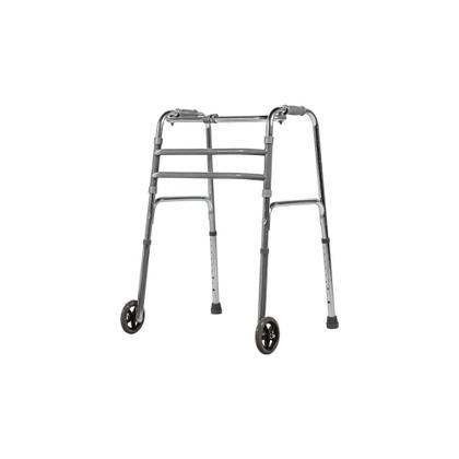 Imagem de Andador De Alumínio Fixo Dobrável Com Rodas Prata Bc1520- Mercur