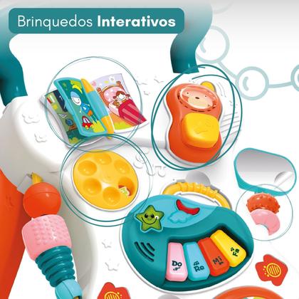 Imagem de Andador de Bebê Infantil Menino Com Teclado Musical Brinquedo Educativo