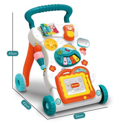 Imagem de Andador de Bebê Infantil Menino Com Teclado Musical Brinquedo Educativo
