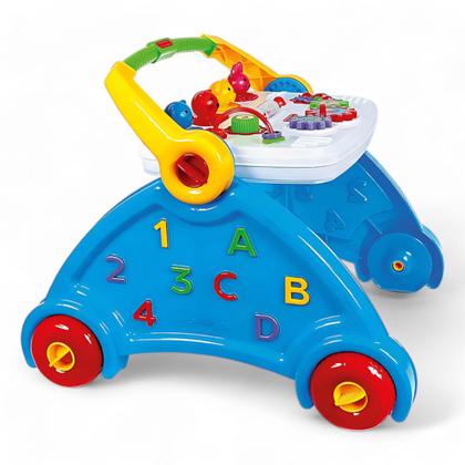 Imagem de Andador Didático Infantil 3 em 1 com Som, Brinquedos Educativos e Alça para Primeiros Passos