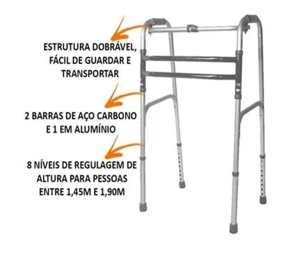 Imagem de Andador Dobrável Articulado Alumínio Hidrolight