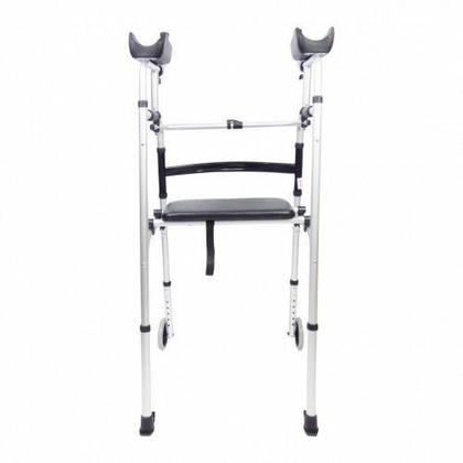 Imagem de Andador Dobrável Elevado Com Assento de  alumínio idoso reabilitação- FST8230P -  Zimedical