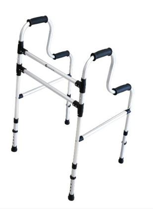 Imagem de Andador Fixo 2 Barras 130kg Duplo Punho Natural - Sequencial - Andador Leve e Resistente