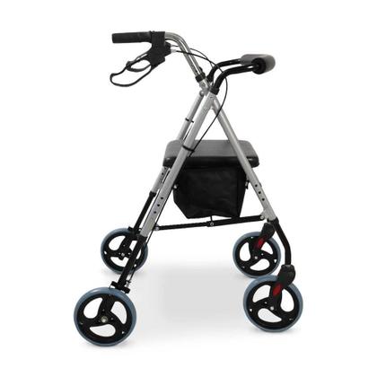Imagem de Andador Idoso 4 Rodas de Alumínio Dobrável Dellamed com Assento D12 6248