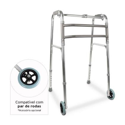 Imagem de Andador idoso adulto 130kg aluminio dobravel regulavel artic dellamed