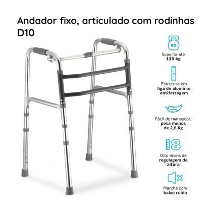 Imagem de Andador idoso adulto 130kg aluminio dobravel regulavel artic dellamed