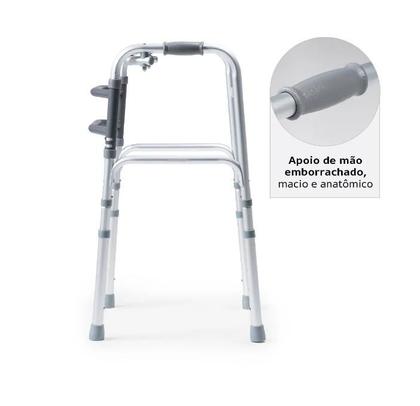Imagem de Andador Idoso Adulto Articulado Fixo Dobrável em Alumínio 3 Barras Resistente