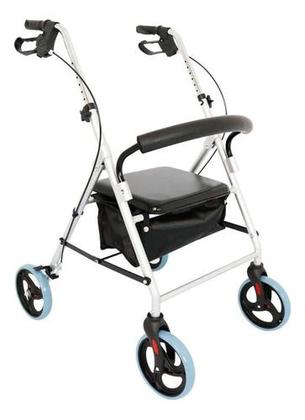 Imagem de Andador Idoso Adulto Dobrável C/ 4 Rodas Freio Assento Cesto
