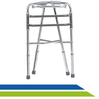 Imagem de Andador Idoso Adulto em Alumínio Dobrável Articulado e Fixo 3 Barras 130Kg Dellamed