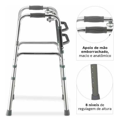 Imagem de Andador Idoso Alumínio Dobrável Articulado Dellamed D10