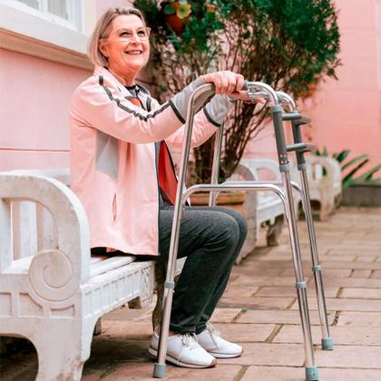 Imagem de Andador Idoso Alumínio Dobrável Articulado Dellamed D10