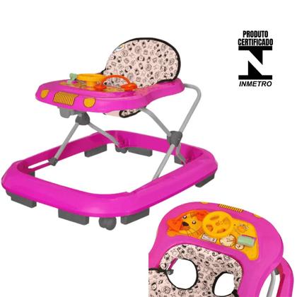 Imagem de Andador Infantil Bebê Disquinho Andaja Painel Musical Menina Rosa