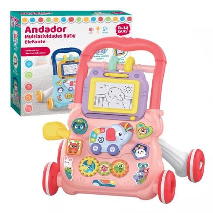 Imagem de Andador Infantil Educativo De Empurrar Multiatividades Rosa