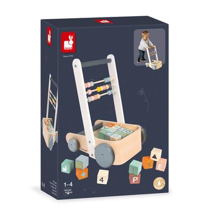Imagem de Andador Infantil Educativo em Madeira com Blocos Interativos Sweet Cocoon Janod