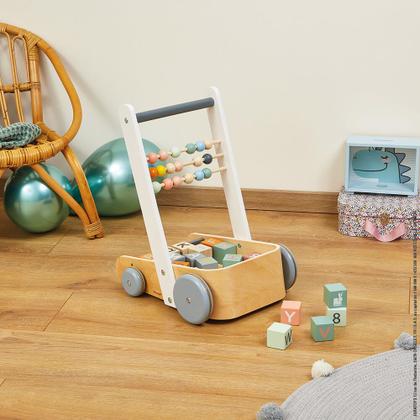 Imagem de Andador Infantil Educativo em Madeira com Blocos Interativos Sweet Cocoon Janod
