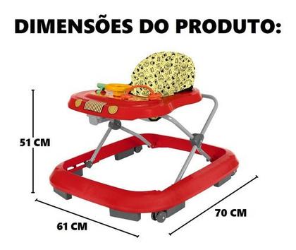 Imagem de Andador Infantil Safari Plus Vermelho - Tutti Baby