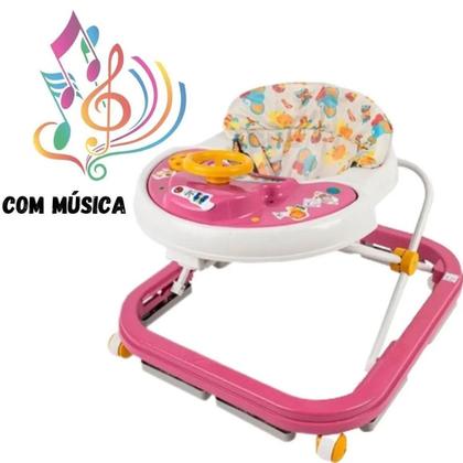 Imagem de Andador Infantil Sonoro Musical Bebê Softway Rosa Menina Styll Baby