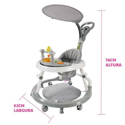 Imagem de Andador Musical Premium para Bebês Luz, Piano, Móbile, Base Estável  Mega Compras MC923