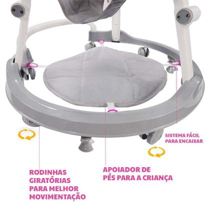 Imagem de Andador Musical Premium para Bebês Luz, Piano, Móbile, Base Estável  Mega Compras MC923