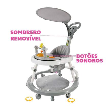 Imagem de Andador Musical Premium para Bebês Luz, Piano, Móbile, Base Estável  Mega Compras MC923