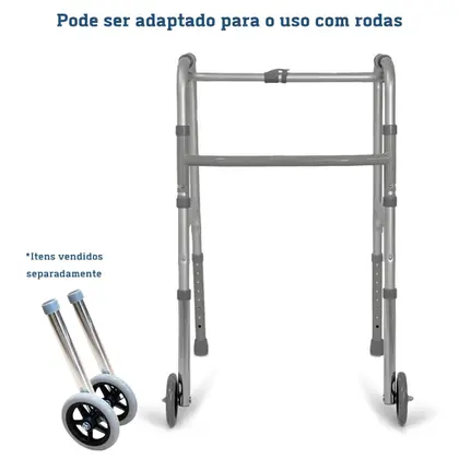 Imagem de Andador Ortopédico Dobrável Fixo Regulagem Alumínio Para Idoso