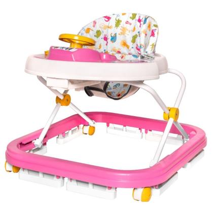 Imagem de Andador Para BebÊ Com Som E Rodinhas Branco E Rosa