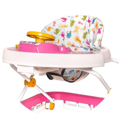 Imagem de Andador Para BebÊ Com Som E Rodinhas Branco E Rosa
