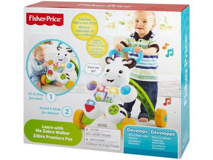 Imagem de Andador para Bebê de Empurrar Musical Fisher-Price - Zebra DLH48