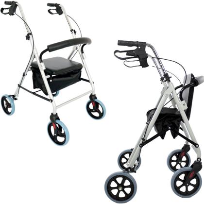Imagem de Andador para Idoso Adulto com Rodas Ortopédico Dobrável 100kg D12 Dellamed