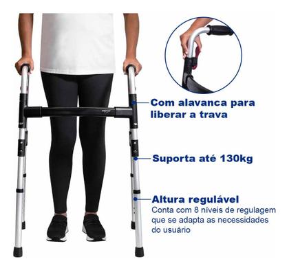 Imagem de Andador Para Idoso Adulto Ortopédico Dobrável Mercur 130kg