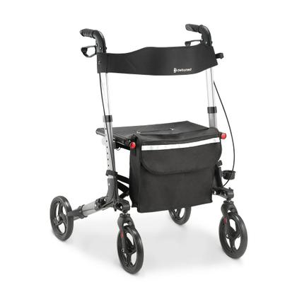 Imagem de  Andador para Idoso Dobrável com 4 Rodas Alumínio com Assento Bolsa Freio Dellamed D14