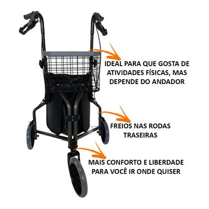 Imagem de Andador Triciclo Em Alumínio Com Cesto Até 100kg Hidrolight