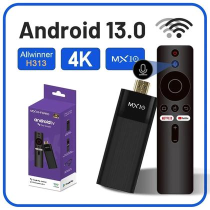 Imagem de Android 13 TV Stick MX10 F3PRO Allwinner H313 Cortex-A53 Chromecast Com Mais De 70 Idiomas