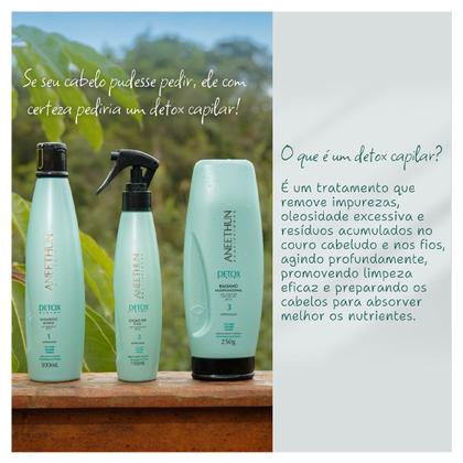 Imagem de Aneethun Detox System Kit Shampoo Refresh Bálsamo Multifuncional e Loção Ice Scalp 150ml