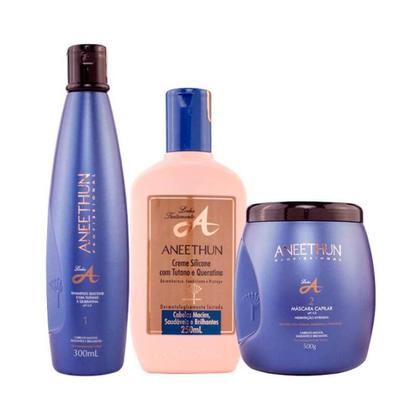 Imagem de Aneethun Linha A Shampoo 300ml + Máscara 500g + Creme de Silicone 250ml