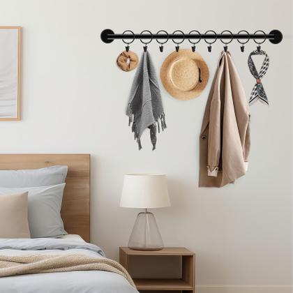 Imagem de Anéis de cortina com clipes Ginbel Direct, 2 cm, Black Iron, pacote com 24